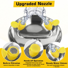 Crystmetal Eye Wash Station, Wall-Mounted Emergency, Portable First Aid Eyewash Station Eye Irrigation Sign, 304 Stainless Steel