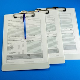 Officemate Recycled Plastic Clipboards, Letter Size, Pearl, Pack of 6 (83087)