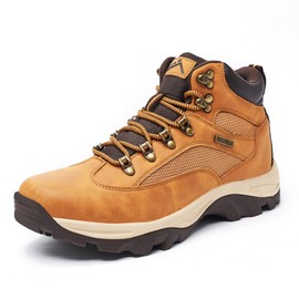 CC-Los Men's Waterproof Hiking Boots Outdoor Relaxed Fit Lightweight Wheat Size 8-8.5