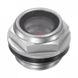TA-VIGOR 1Pcs Air Compressor Oil Level Gauge Sight Glass, M16 x 1.5mm Male Threaded Aluminum Hex Head Oil Liquid Indicator Sight Window Fittings for Air Compressor, Pump, Tank Sight Plug Window