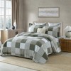 PANGUSHAN 100% Cotton Quilt Set King Size, Patchwork Plaid King