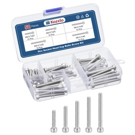 Kozelo 50pcs M4 Socket Head Cap Bolt Nut Assortment Kit [M4x20/25/30/35/40mm] for 304 Stainless Steel Allen Socket Drive 3D Printer