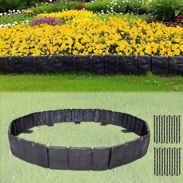 Garden Landscape Edging Border no dig, 20pcs Flower Bed Edging