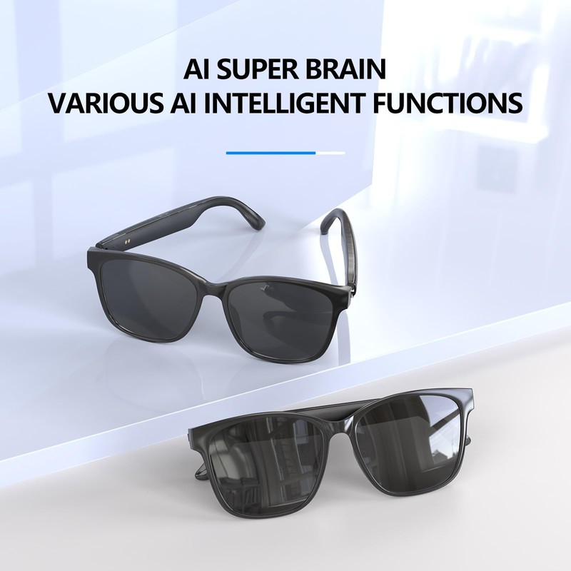 YQJYBD Hy-C8 Pro Multifunctional AI Bluetooth Smart Glasses, Wireless Headphones