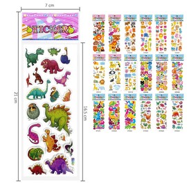 3D Sticker Children's Sticker Set Children, 18 Sheets 3D Sticker Car Sticker Children's Sticker Teacher Reward Sticker DIY Decoration Sticker Birthday for Girls Boys