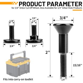 Junchamp Cut-Off Wheel Mounting Mandrel Holder 3/8" & 1/4" Arbor Hole with 1/4" Shaft Stem for Die Grinder Accessories Drill Rotary Tool(2Pack)