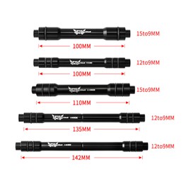 Bicycle Thru Axle, 12 mm and 19 mm Axles to 9 mm Quick Release Bike Adapter Wheel Conversion Adapter Tool (12 to 9 142 mm Red)
