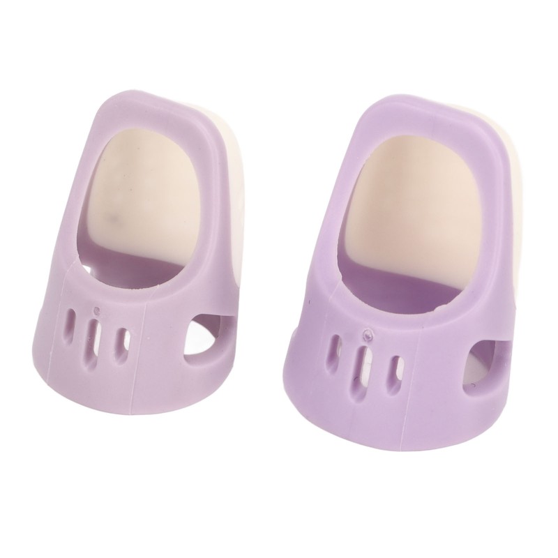 4 Pcs Silicone Thimble Purple Soft Elastic Finger Protector Finger