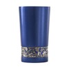 (Blue Cup with Silver Lace) - Wine Goblet Anodized Aluminium