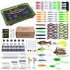 Goture Fishing Lures Kit,164pcs Bass Fishing Kit Including Soft Plastic