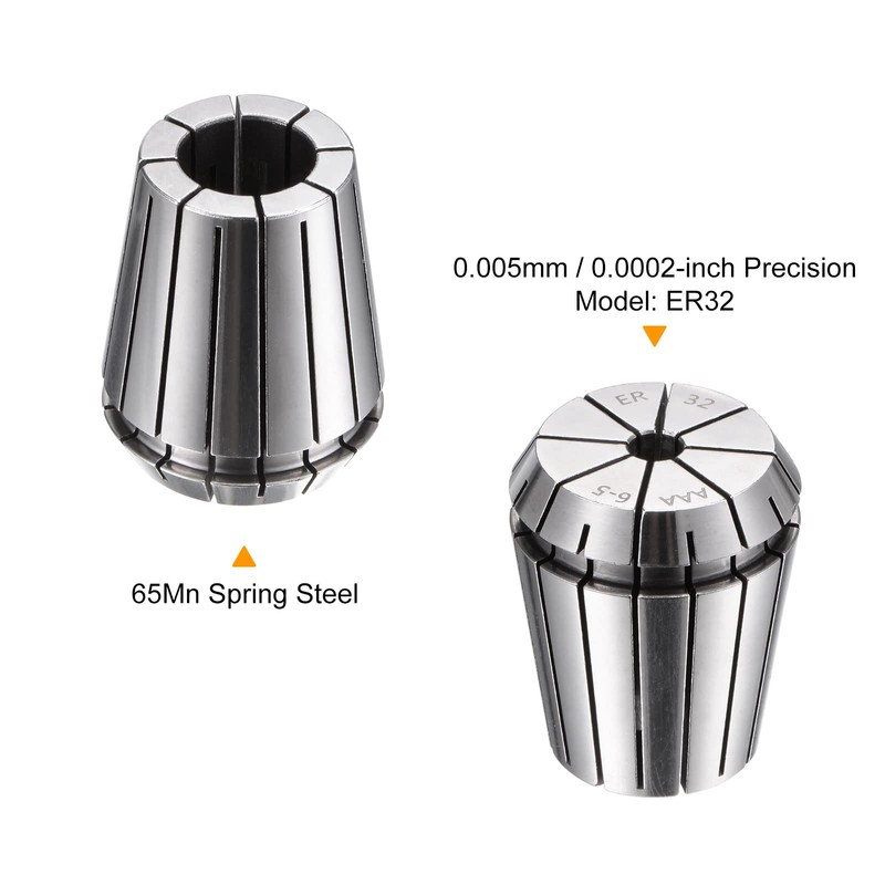 sourcing map ER32 Collet 6 mm Chuck 65Mn Steel for