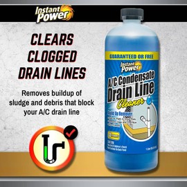 Instant Power Instant Power A/C Condensate Drain Line Cleaner - AC & HVAC Unclogger for Air Conditioner Drain Lines, Prevents Odors & Water Damage, Safe for Pipes & Septic Systems - 32 oz (Pack of 1)