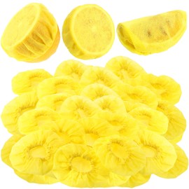 Gulfmew 100 Pack Lemon Wedge Stretch Wraps Covers Lemon Nets Bag Covers for Squeezing for Seed Free Squeezing of Halves or Wedge, Yellow