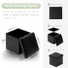 B FSOBEIIALEO Folding Storage Ottoman Cube with Faux Leather for