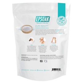 Epsoak Epsom Salt 5 lb Resealable Bulk Bag, Magnesium Sulfate USP. Unscented, Made in The USA, Cruelty-Free Certified