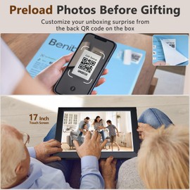 WiFi Digital-Picture-Frame Large Electronic Photo-Frame - 17" Full HD IPS 32GB Memory Touch Screen, Auto-Rotate, Motion Sensor, Load Photo Video from Phone with App Email, Free Cloud, Gift for Mom Dad