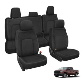 Kistrba Truck Seat Cover Compatible with 2019-2025 Dodge Ram 1500 Crew Cab, Neoprene & Foam Padded Water Resistant Front and Rear Seat Cover