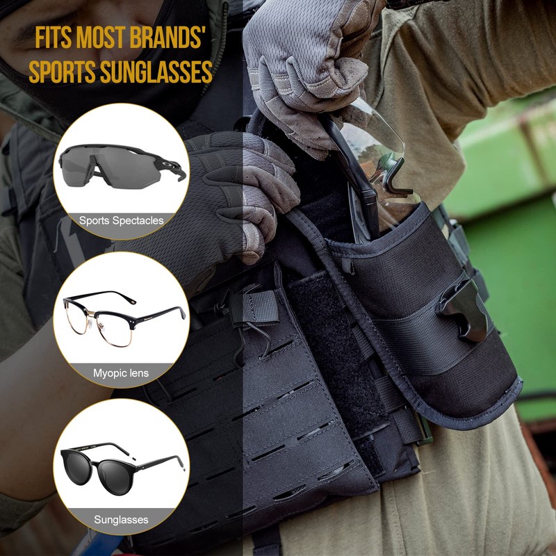 OneTigris MOLLE Eyeglasses Case with Buckle Hard Shell Sunglasses Storage