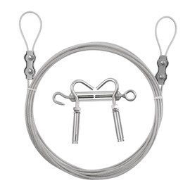 20.7FT/6.3M Stainless Steel Clothes Lines for Hanging Clothes Outside-DEWEL Clothesline Heavy Duty for Wire Curtain Hanging-Windproof Anti-sag Multipurpose Outdoor Clothesline（Unfolded Length 6.3M）