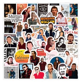 50 Pcs Morgan Wallen Stickers Colorful Waterproof Stickers for Laptop Phone Bottle Cute Aesthetic Vinyl Stickers
