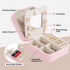 Nymtavia Birthday Gifts For Women, Initial Jewelry Box, Travel Jewelry Case, Gifts for Wife Girlfriend, Small Travel Jewelry Organizer, Gift for Girls, Graduation Gifts for Her, Bridesmaid Gifts