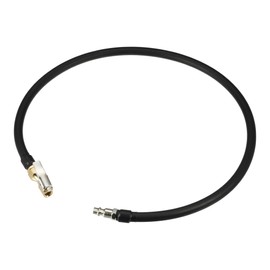 Motoforti Universal Inflator Air Pump Hose Adapter Tyre Valve Inflator Hose with Lock on Air Chuck, 80cm Hose Length, Open, Copper Steel Rubber, Black