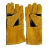 14 Inches Long Leather Welding Gloves, Yellow and Black, Heat