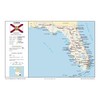 13x19 Florida General Reference Wall Map - Anchor Maps USA Foundational Series - Cities, Roads, Physical Features, and Topography [Rolled]