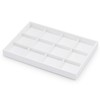 Oirlv Premium White Leather Stackable Jewelry Tray 12 Grid Jewelry