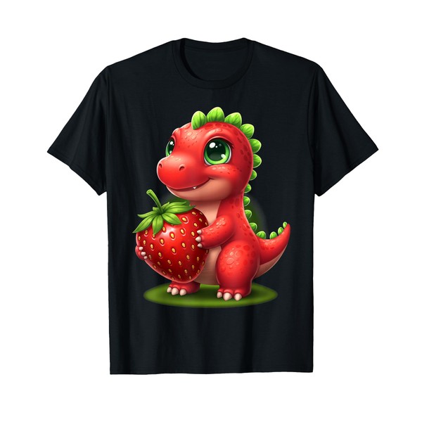 Cute Strawberry Summer Fruit Lover Dinosaur T Rex Boys Girls