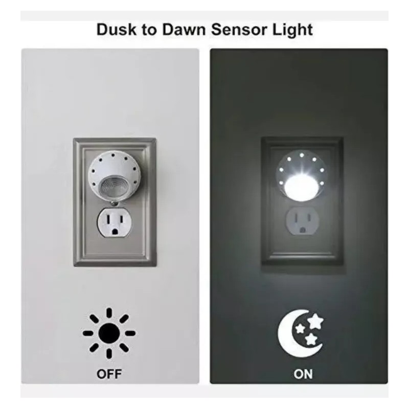 Intertek 1XNight Light LED White..Plug in with Auto Sensor White