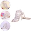 Lurrose High Heels Crystal Key Ring - Rhinestone Shoe Pendant