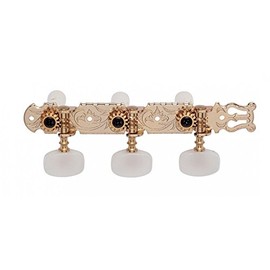 Gotoh Classical Tuners with white pearloid buttons, mounting screws included Gold