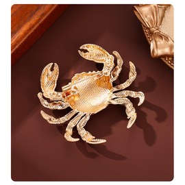250th Anniversary Crab Brooch Pin, American Flag Enamel Lapel Pin, Patriotic Liberty Bell Independence Day Jewelry Pin for Suit Scarf