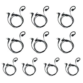 HEOPBIRD Cp200d Earpiece,Walkie Talkie Headset with Mic Ptt Compatible with Motorola Cp200 Cp185 Cp200d Rdm2070d 2 Way Radio 2 Pin C Shape,10 Pack