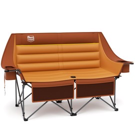 TIMBER RIDGE Double Camping Chair, Heavy Duty Outdoor Folding Camp Couch, Loveseat Camping Chairs Perfect for Campsites, Patio/Lawn, Soccer Games or Other Youth Sports, Supports 800 lbs