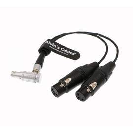 Alvin's Cables XLR Breakout Audio Input Cable for Atomos Shogun Monitor Recorder Right Angle 10 Pin to Dual XLR 3 Pin Female