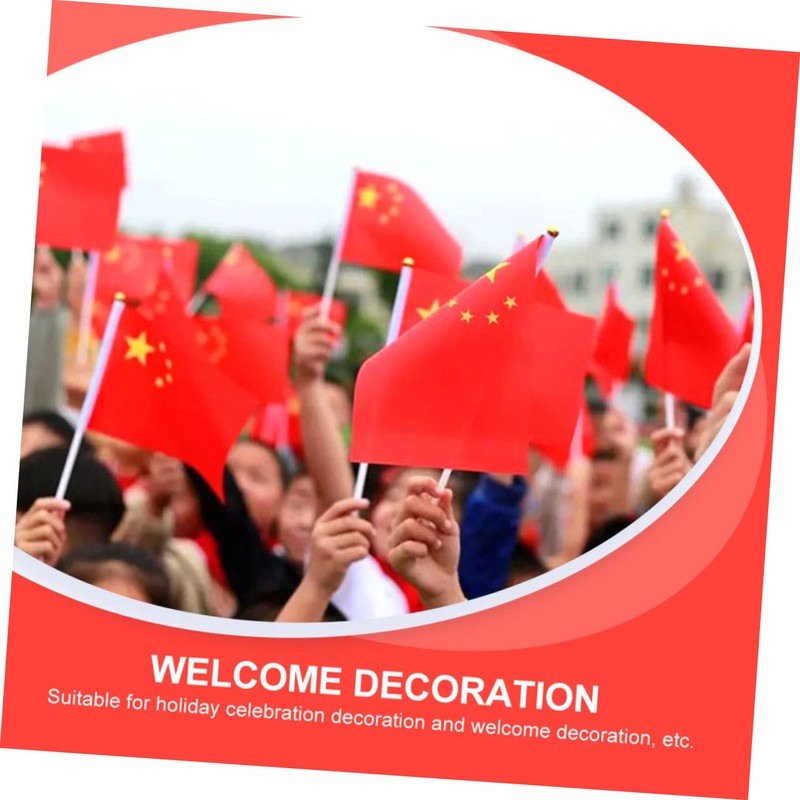 Kisangel 50pcs Handheld Chinese Flags National Flag of China Hand-waved