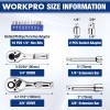 Workpro Stubby Ratchet & Bit Driver Set 16 PCS, 1/4",
