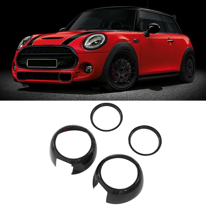 4pcs Carbon Fiber Style Door Midrange Speaker Cover Trims for