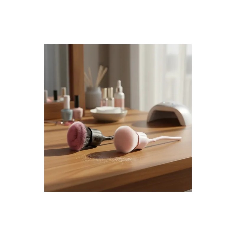 2 Piezas Bledo Brocha Para Retiro De Polvo De Uñas