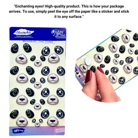 MS31-11: 36 Pcs (12 Sets) 3D Resin Googly Eyes & Bear Noses 11mm – Black & White – Self-Adhesive for Crafts, Clay, Felt, Polymer Clay, Cold Porcelain, Amigurumi, Sculptures, Scrapbooking