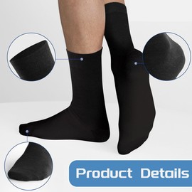 MKEAWWU 6 Pairs Men's Business Socks Made of Breathable Cotton, Suit Socks, Black, 39-44