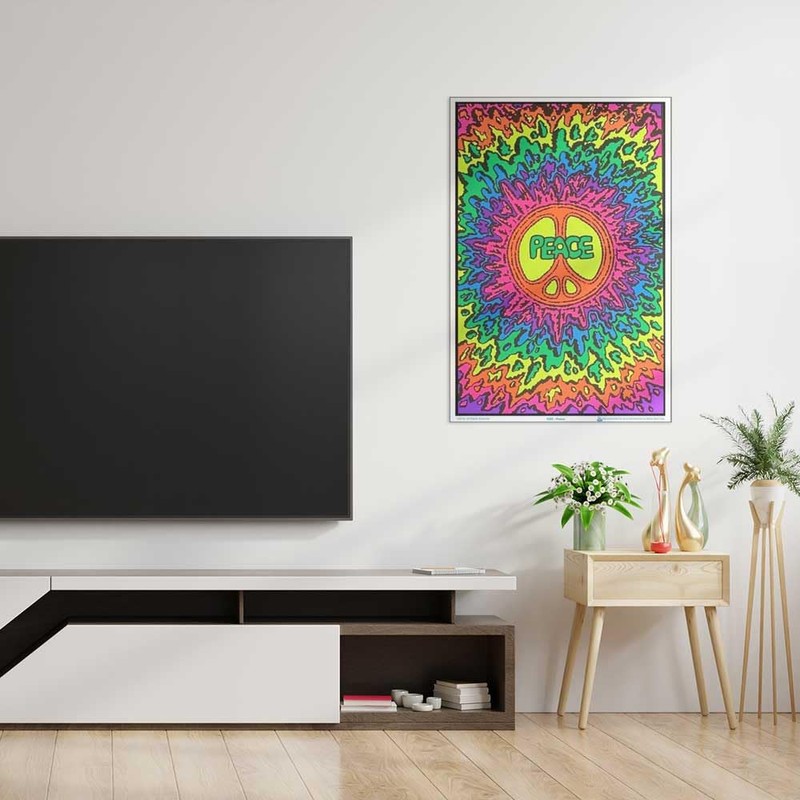 Scorpio Posters Psychedelic Peace - Flocked - Blacklight Poster -