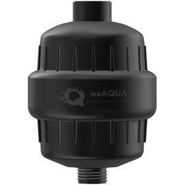 weAQUA Heavy Duty NO BS Shower Filter – 99% Removal for Hard Water, Chlorine, Fluoride, Heavy Metals, Micro-life, Organics and More (Matte Black)