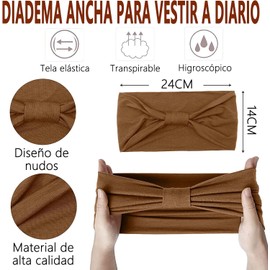 Diademas Anchas para Mujer, Diademas Mujer para el Cabello, Bohemias, Elástico Bandas para la Cabeza, Bandas de Moda para Niñas, Adecuado para Ejercicio, Yoga, Lavado de Cara, Viajes, Playa, Deportes