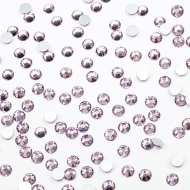 Light Purple Nail Rhinestones 2880pcs SS10 Rhinestones Flatback Bulk Purple Nail Art Round Crystals K9 Glass Gems Beads Stones Diamonds Gluefix for Nail Charms DIY Crafts Jewels Eyes Face Makeup Body
