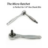 NOXHEAIB Mini Ratchet,1/4 Inch Drive Micro Ratcheting Bit Driver 72-Tooth