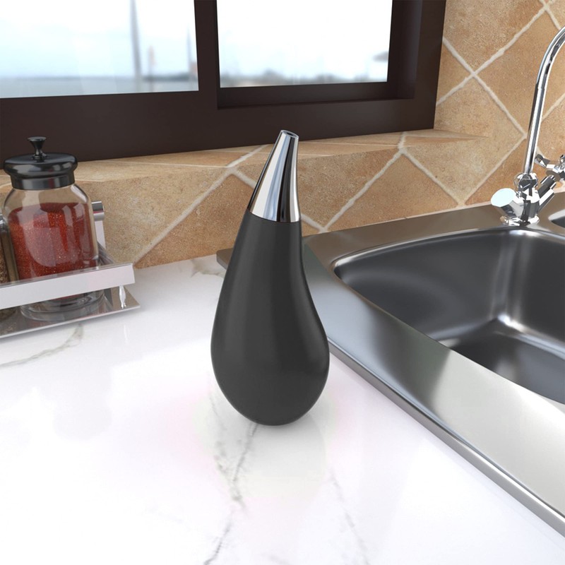 Kitchen Bathroom Squeeze Dish Soap Dispenser Tear Drop Shape with