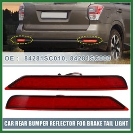 Motoforti Rear Bumper Reflector Fog Brake Tail Light 84281SC010 84281SC000 Red LED for Subaru Forester 2009-2018 Plastic Red Lens (Set of 2) Long-lasting